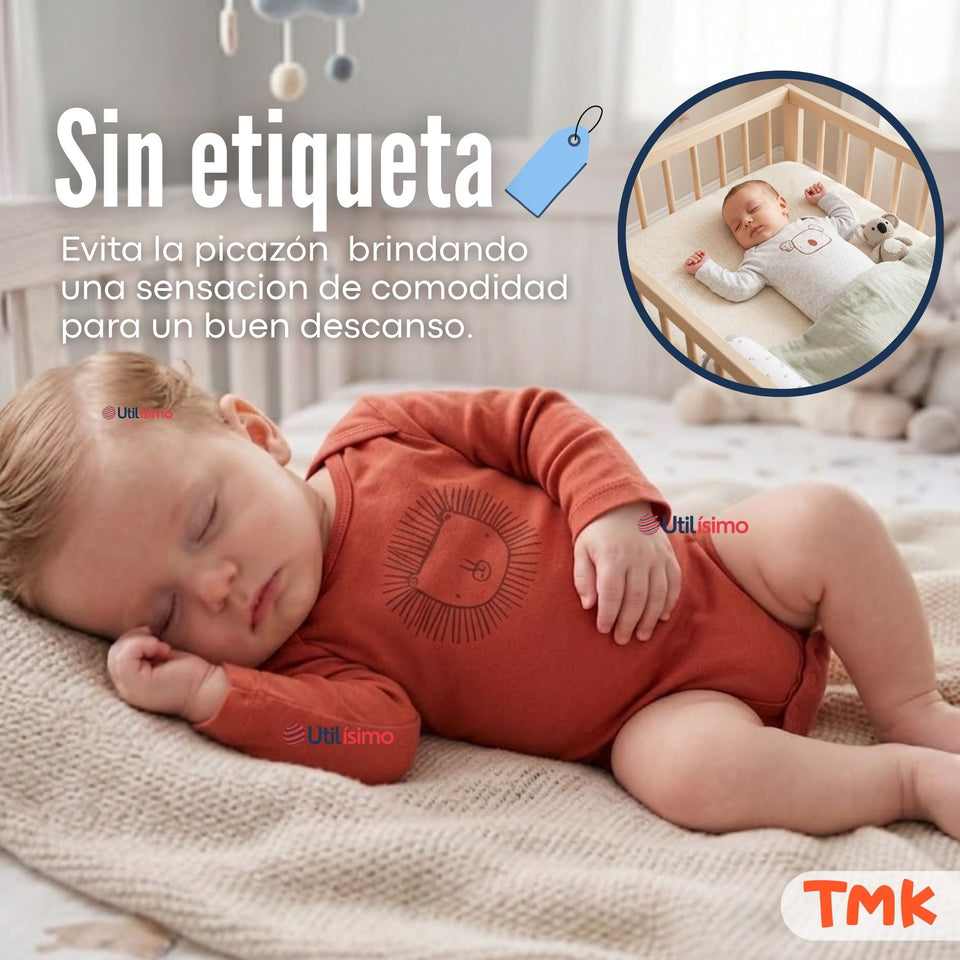 Pack 4 Bodys Manga Larga 100% Algodón Tedmimak Sweet Nature Bebé Niño
