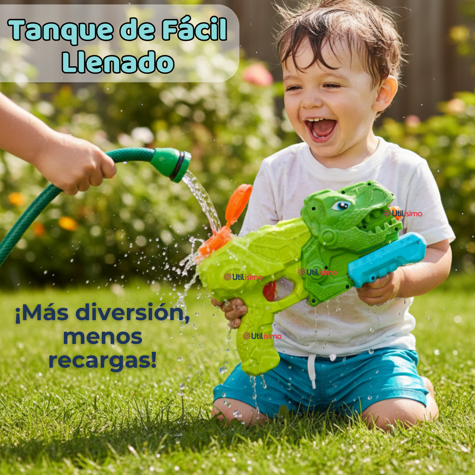 Pistola Lanza Agua Dinosaurio Color Verde Juguete 30cm Niño