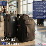 Mochila Multifuncional Ejecutiva Notebook Escolar Viaje Cabina Impermeable Resistente 49cm Negro 25L