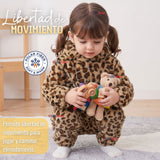 Buzo Polerón Conjunto Polar Niña Con Capucha Animal Print