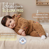 Buzo Polerón Conjunto Polar Niño Con Capucha Unicolor Café