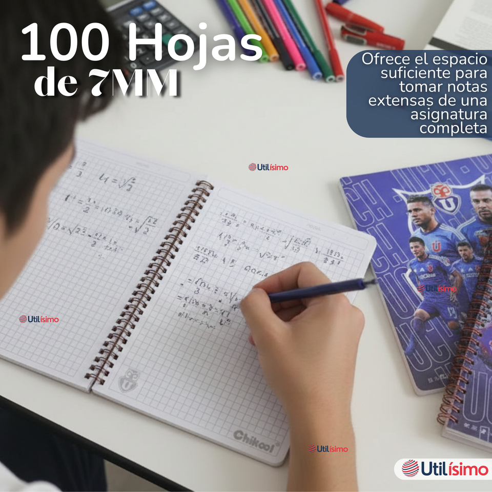 Pack 5 Cuadernos Originales Universitario U De Chile 100 Hojas Universidad De Chile