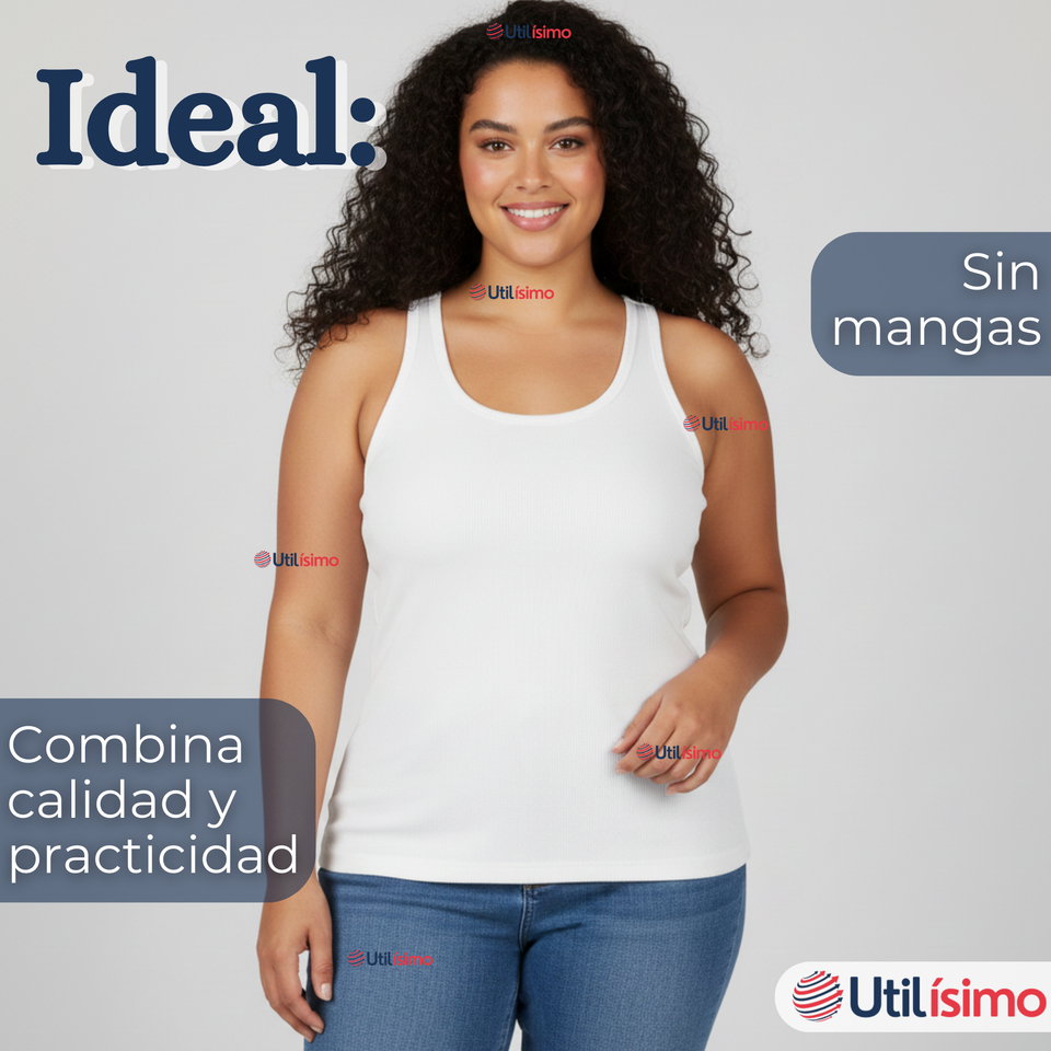 Pack 6 Camisetas Poleras 100% Algodón Básicas Lisa Con Espalda Cruzada Mujer Colores Surtidos Peto