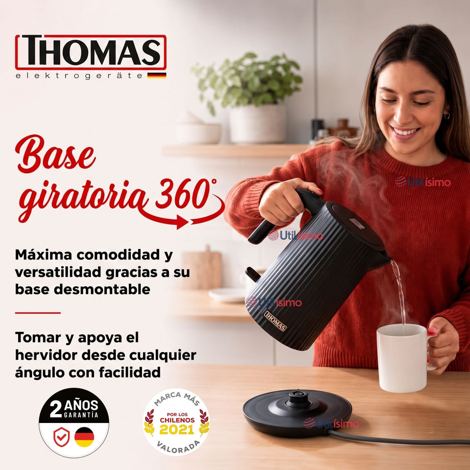 1 Hervidor eléctrico Thomas® Capacidad 1.8 L Acero Inoxidable