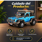 Puzzle 3D Jeep 4x4 Azul de Madera 132 Piezas Juguete Armable