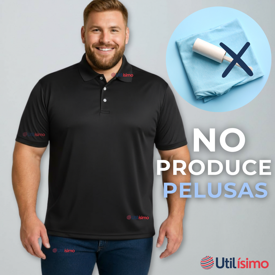 Polera Pique Premium 200g Manga Corta 100% Algodón Textura Suave Chemise Negro Hombre