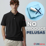 Polera Pique Premium 200g Manga Corta 100% Algodón Textura Suave Chemise Negro Hombre
