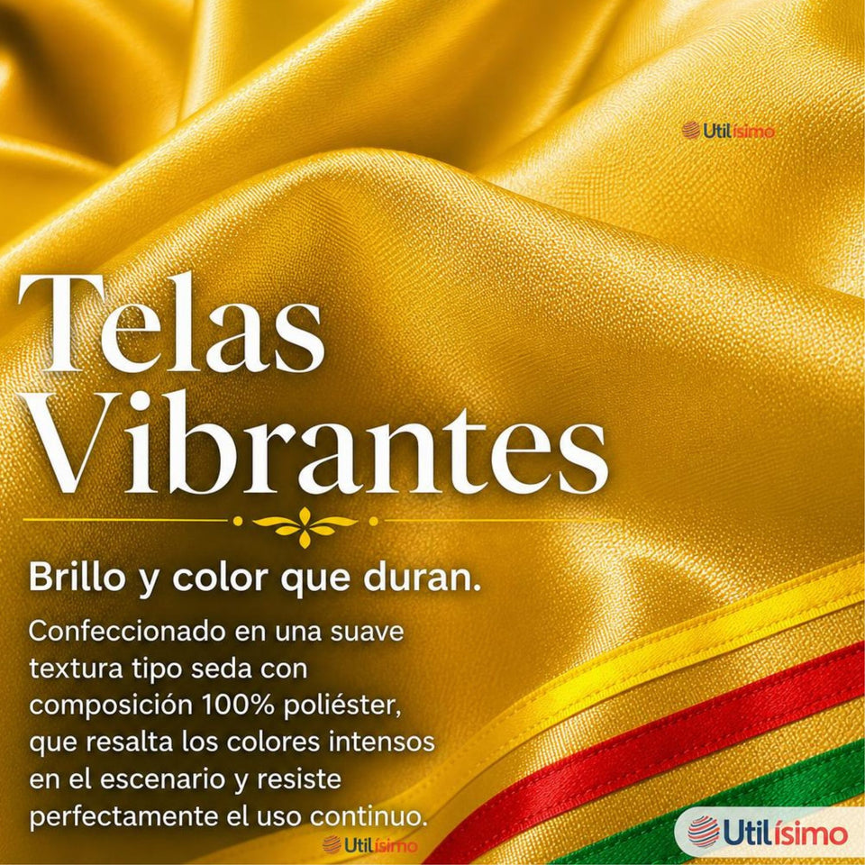 Pack 3 Trajes Nortinos Niña Amarillo 4 Piezas Con Poleras Baile Típico Fiestas Patrias
