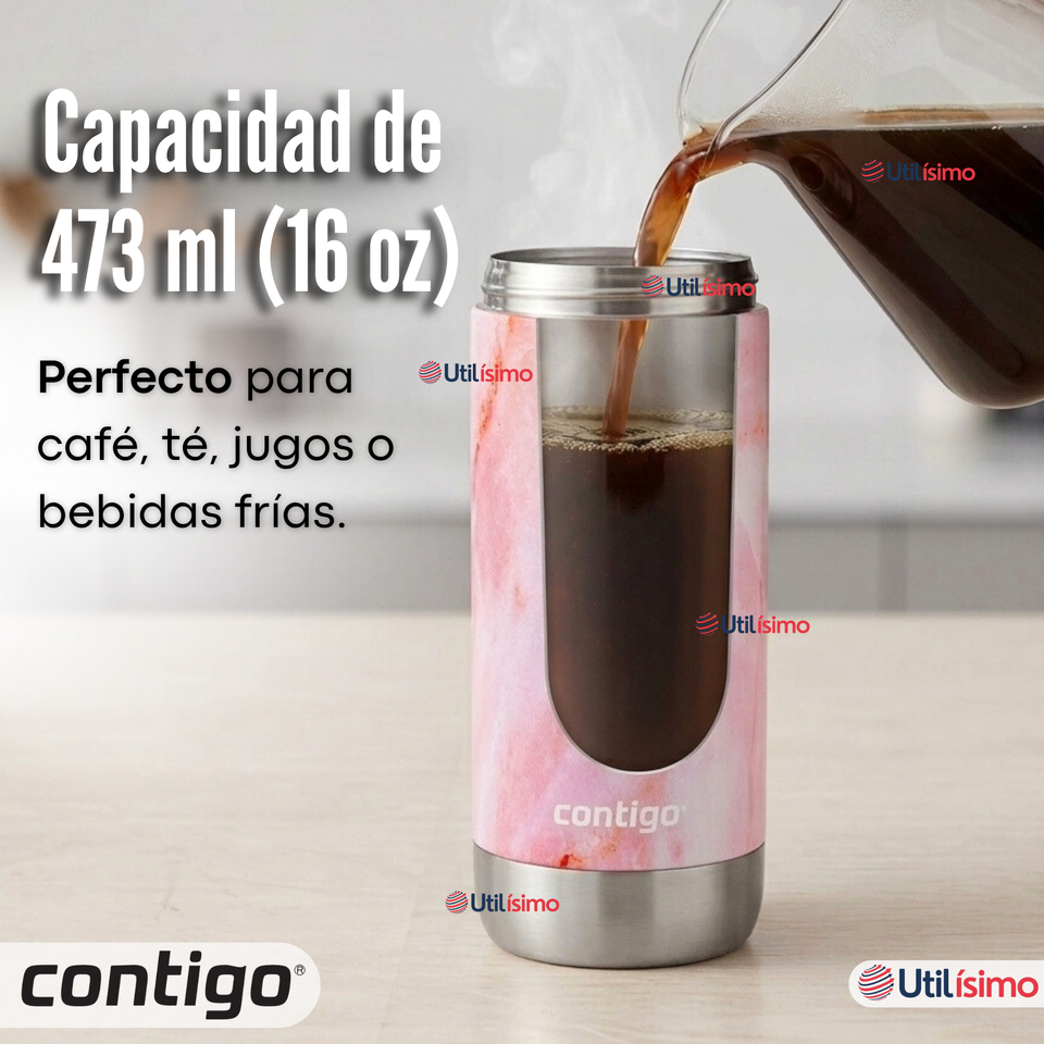 Vaso Térmico Contigo® Mug Huron Rose Quartz 473 ML Tecnología SNAPSEAL™