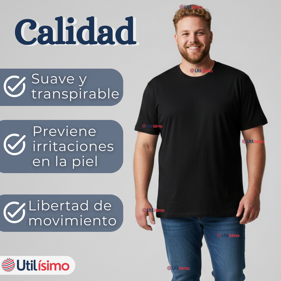 Pack 3 Camisetas Poleras 100% Algodón Básica Lisa Elástica Hombre Colores Surtidos