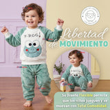 Conjunto Buzo Polerón Frizado Niños Bebes Corderito Liso 2 Piezas