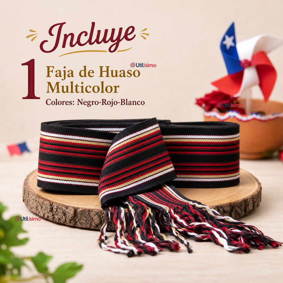Faja Huaso Juvenil Fiestas Patrias Bailes Típico Multicolor