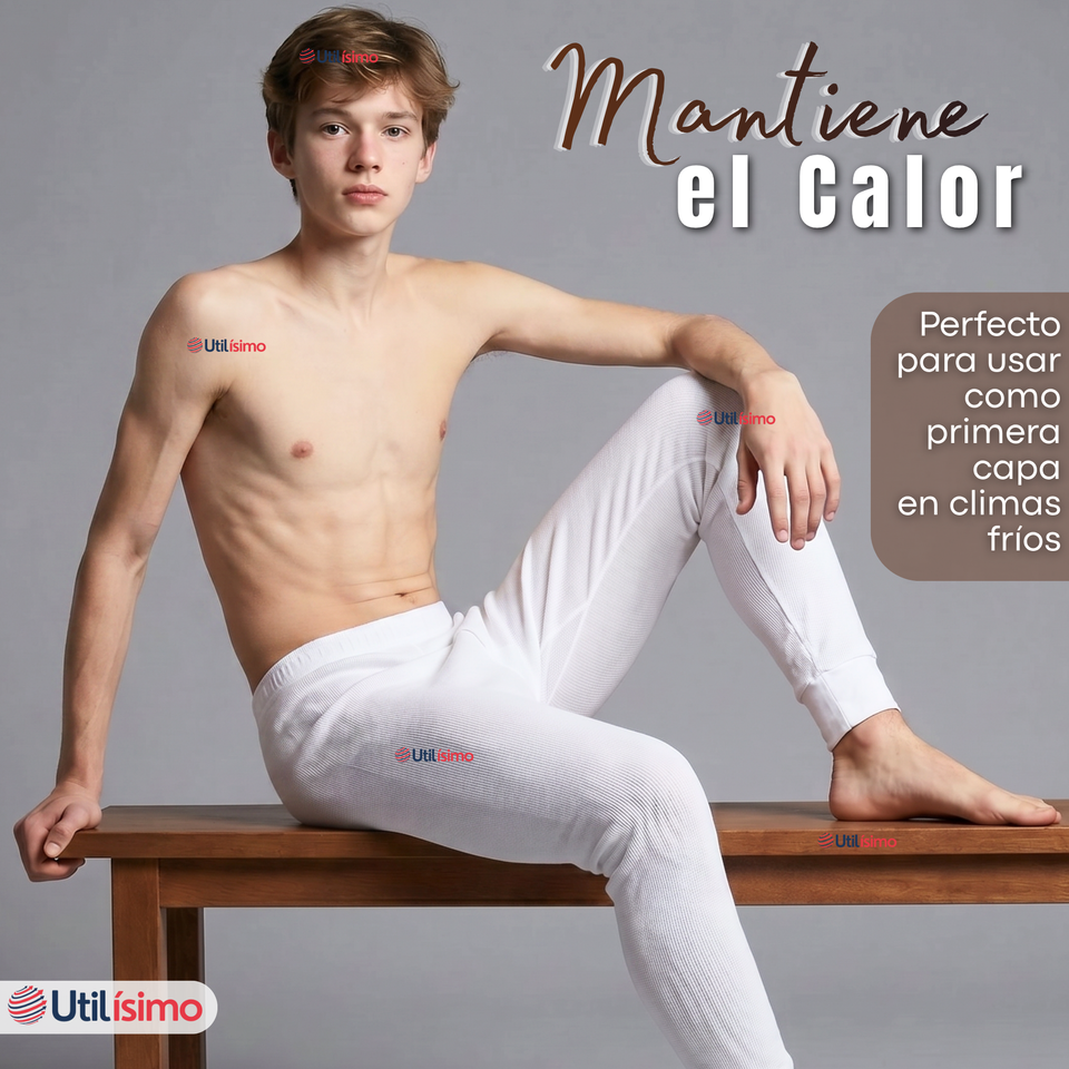Pack 3 Calzoncillos Largos Algodón Calza Hombre Invierno Primera Capa
