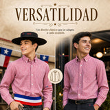 Pack 3 Camisas Cuadrille Huaso Juvenil Roja Regular Fit Fiestas Patrias