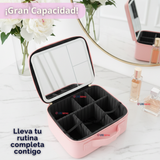 Estuche Maquillaje 2 en 1 Bolso Cosmetiquero Espejo Con Luz Led Organizador