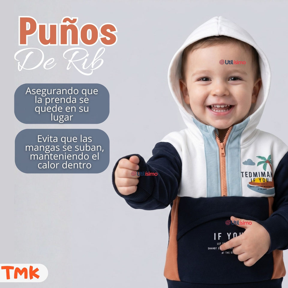 Conjunto Buzo Polerón 2 Piezas Bebé Niño Tedmimak Adorable Child