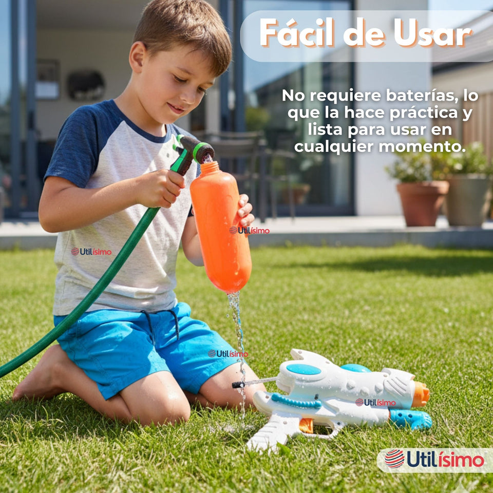 Pack 2 Pistolas Lanza Agua Juegos Para Niños Juguete 29 cm Colores Surtidos