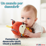 Juguete Peluche Animales Sensorial Con Mordedor Y Sonajero Diseño Zorrito Niña y Niño