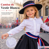 Traje Huasa Elegante NIña Conjunto 7 Piezas Tipico Fiestas Patrias