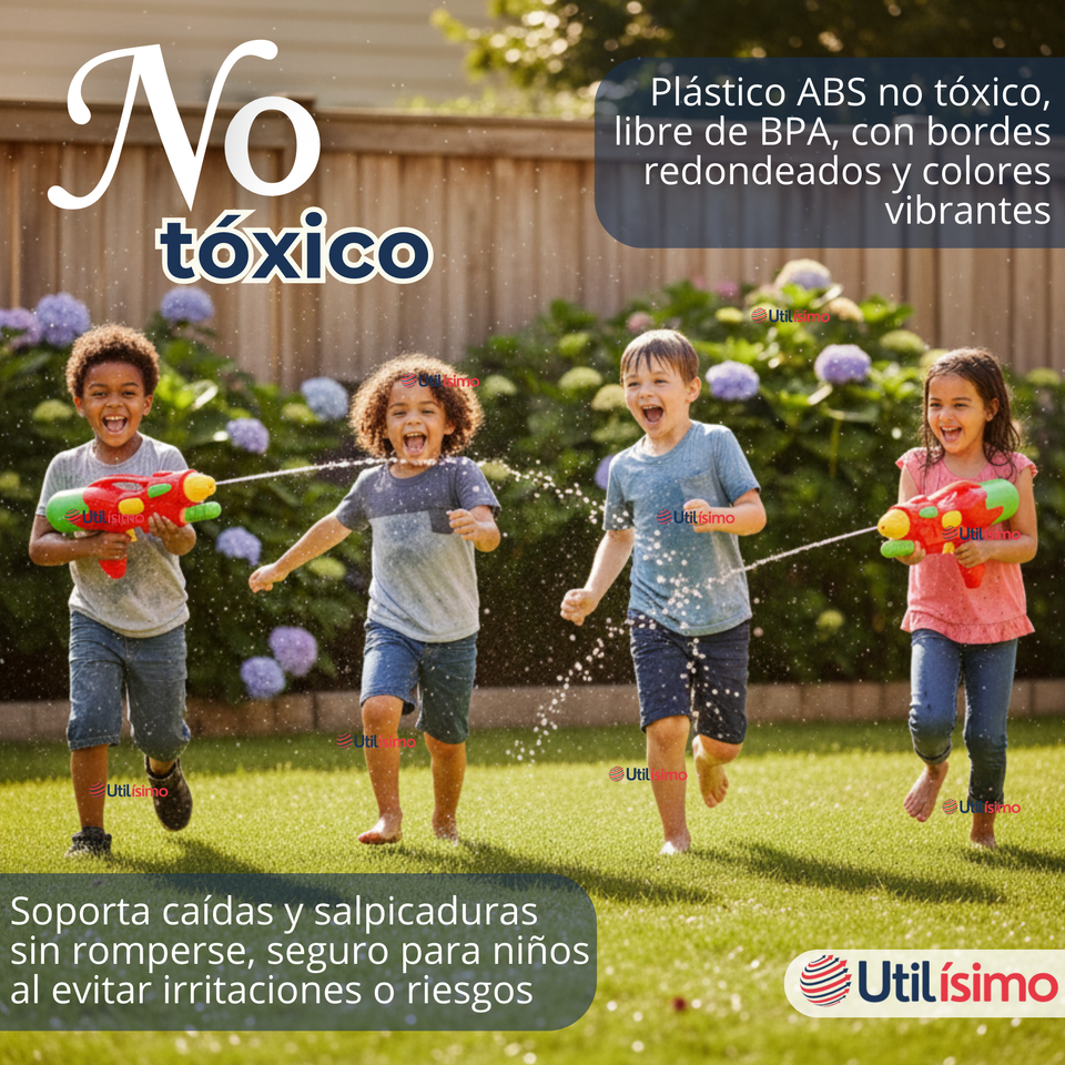 Pistola De Agua 300ml 32cm Colores Surtidos Juguete Lanza Agua Niño Niña