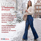 Calza Polar Con Chiporro Palazzo Mujer Elasticada Térmica Azul