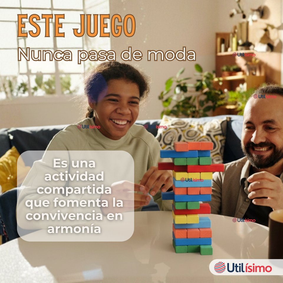 Jenga Juego De Mesa 48 Piezas Multicolor Madera Original