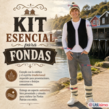 Vestimenta Chilote 3 Piezas Chaleco Gorro Polainas Hombre Fiestas Patrias