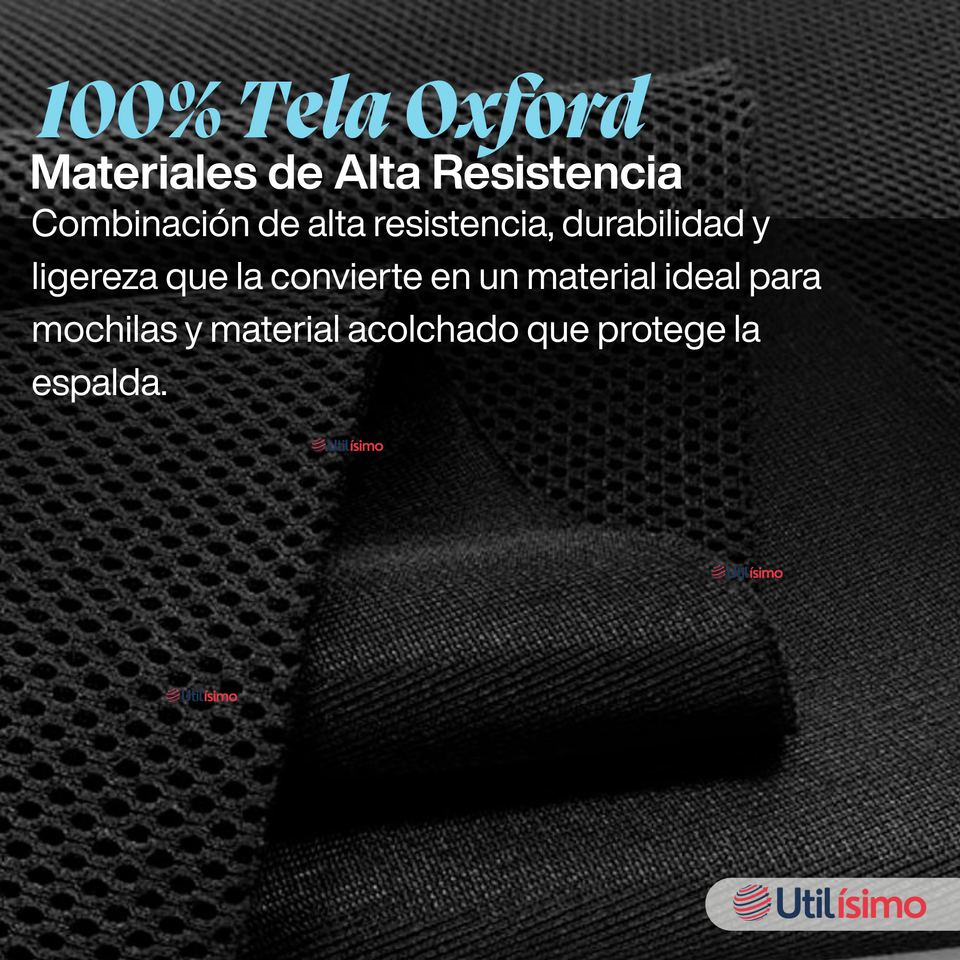 Mochila Escolar Bolso Con Estuche 43Cm Tela Oxford Niño Design Geometric