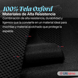 Mochila Escolar Bolso Con Estuche 43Cm Tela Oxford Niño Design Geometric