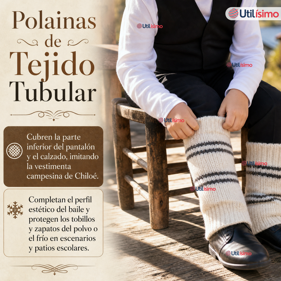 Traje Típico Chilote Completo 5 Piezas Niño Fiestas Patrias