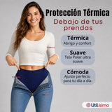 Calza Panty Con Chiporro Mujer Elasticada Azul Marino
