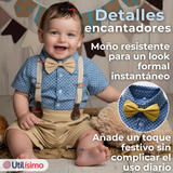 Conjunto de Vestir con Tirantes Camisa Pantalón Corto Algodón Niño