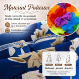 Traje Pareo Pascuense Hawaiano Azul con Collar Niña Fiestas Patrias