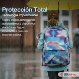 Mochila Bolso Escolar + Estuche + Lonchera 43Cm Niña Tela Oxford Lilac Galaxy