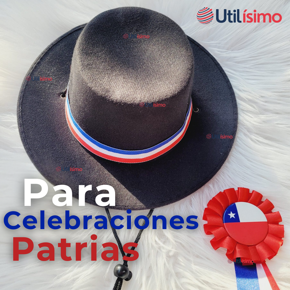 Sombrero Huaso Ajustable Elegante Fiestas Patrias