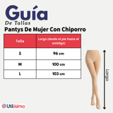 Calza Panty Con Chiporro Mujer Elasticada Negra