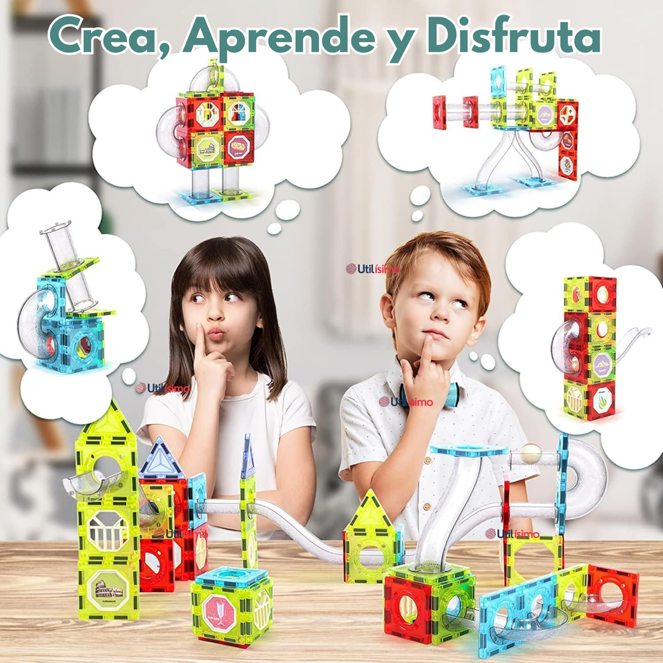 Juego Bloques De Construcción Magnéticos 3D 97 Piezas para Niño o Niña