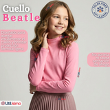 Pack 3 Poleras Camisetas Polar Primera Capa Cuello Beatle Manga Larga Colores Surtido Niña