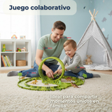 Pista Carreras de Auto Juguete Flexible Dinosaurio 120 Piezas