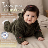 Buzo Polerón Conjunto Polar Niño Con Capucha Unicolor Verde Oscuro