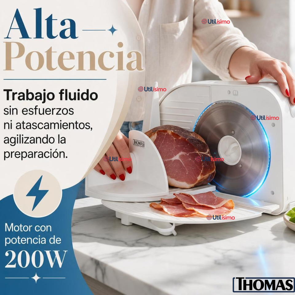 Cortadora Fiambre Rebanadora Compacta 3 Velocidades 1 A 15mm Thomas