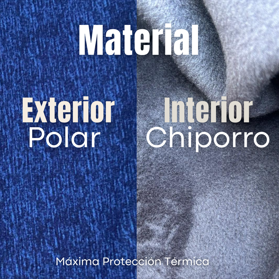 Calza Polar Con Chiporro Palazzo Mujer Elasticada Térmica Azul jeans