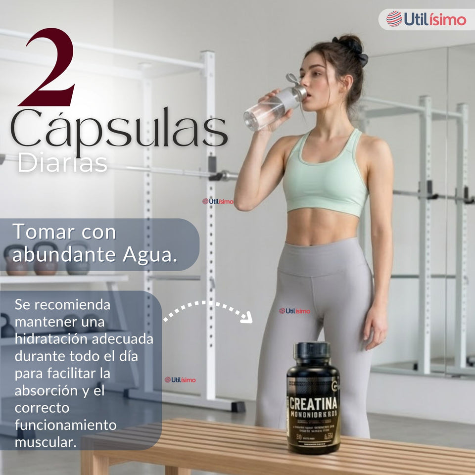 Creatina Monohidratada 60 Capsulas FNL 500 Mg Suplemento Deportivo
