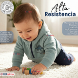 Conjunto 2 Piezas Buzo Pantalón Y Polerón Con Capucha Azul Dinosaurio Bebé Niño