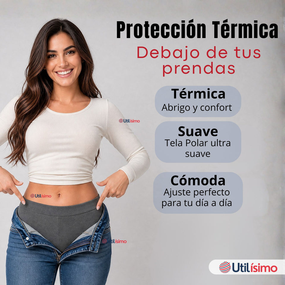 Calza Panty Con Chiporro Térmica Mujer Elasticada Gris