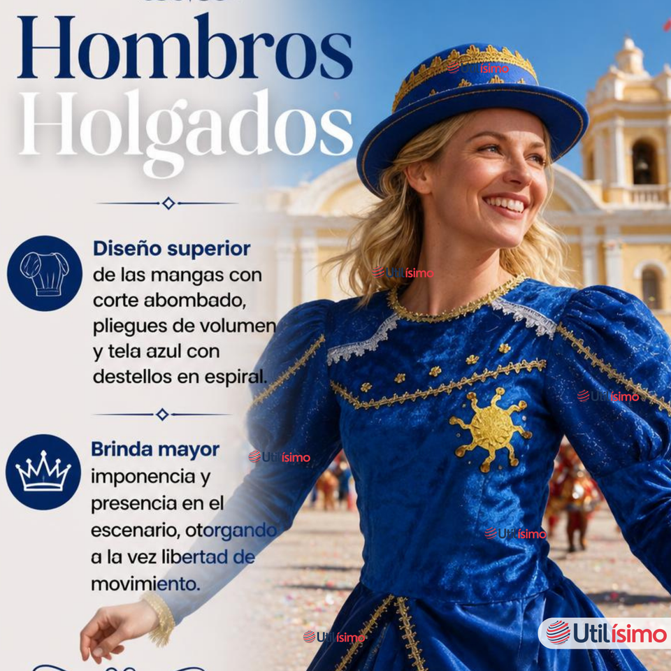 Traje Caporal Típico Completo Con Sombrero Azul Mujer Fiestas Patrias