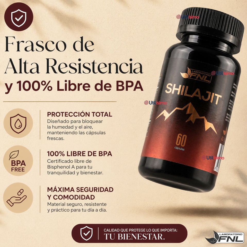 Shilajit 60 Capsulas FNL Energizante Y Adaptógeno