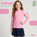 Pack 3 Poleras Camisetas Bambú Rosadas Cuello Beatle Primera Capa Manga Larga Niña