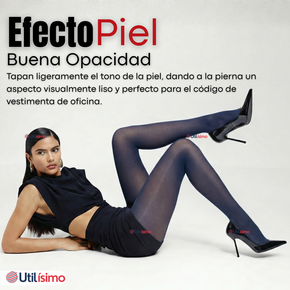 Pantys Semitransparentes Elasticadas Oficina Azul