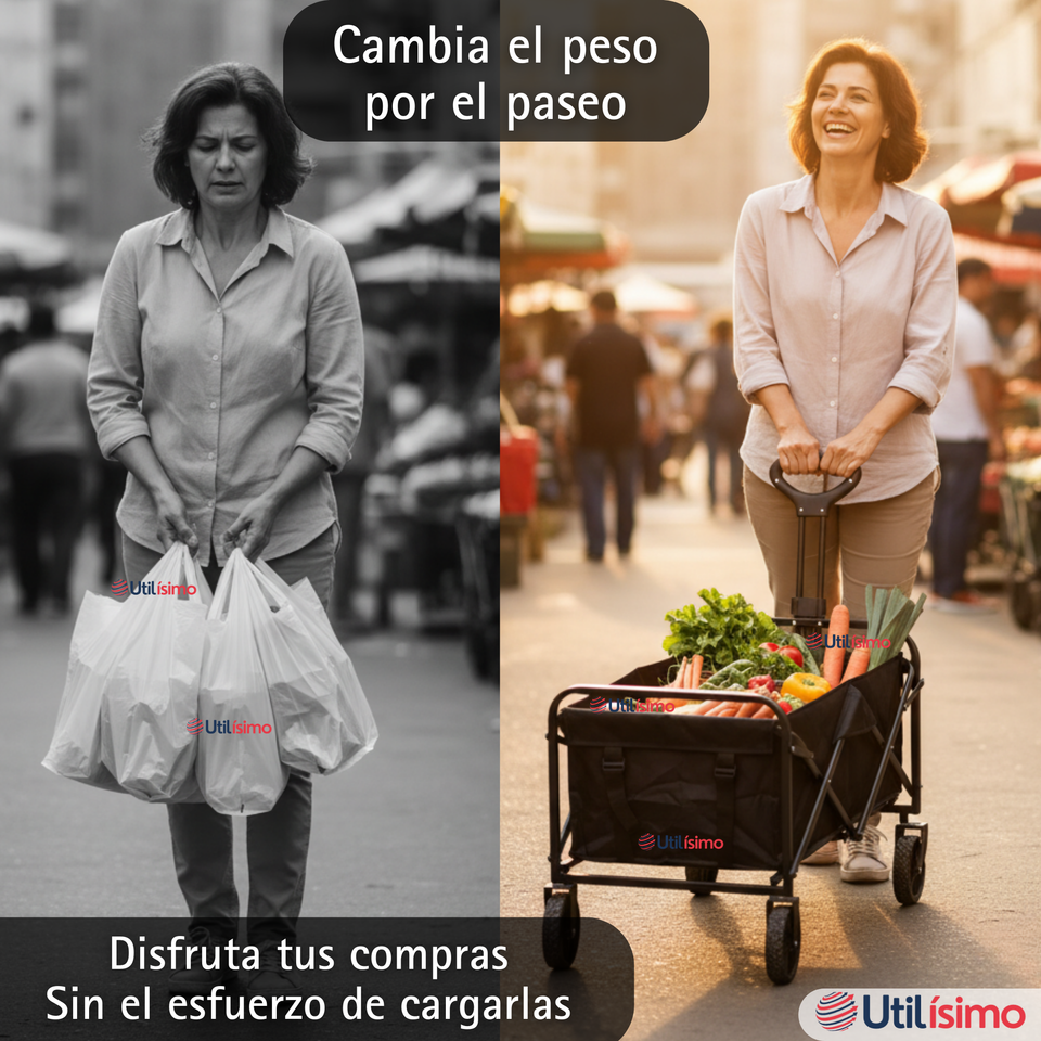 Carrito Compras Plegable Organizador Ideal Para El Camping 100Kg